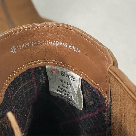 BLONDO Noa Waterproof Suede Block Heel Bootie 8.5 Camel - Picture 11 of 13